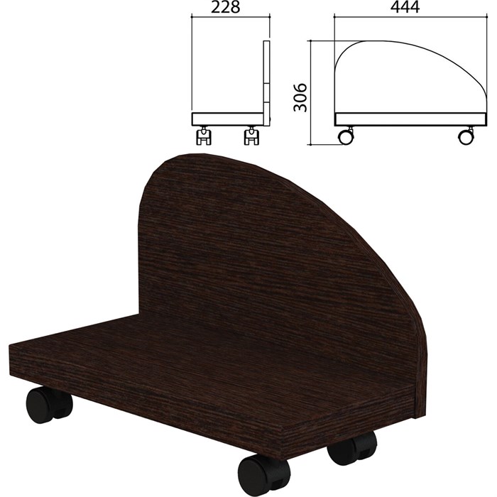 Подставка под системный блок Приоритет, 228х444х306 мм, венге, К-929 641828 - фото 106505