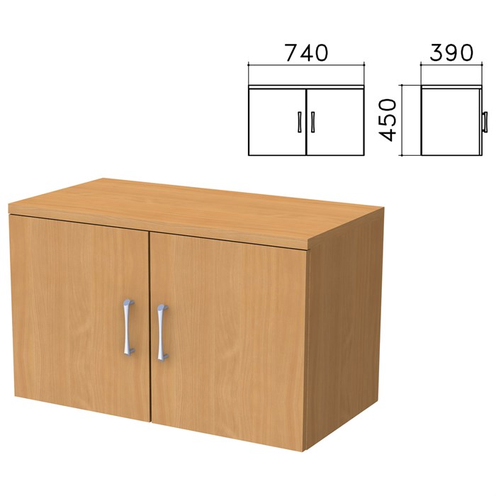Шкаф-антресоль Монолит, 740х390х450 мм, цвет бук бавария, АМ01.1 640221 - фото 106665