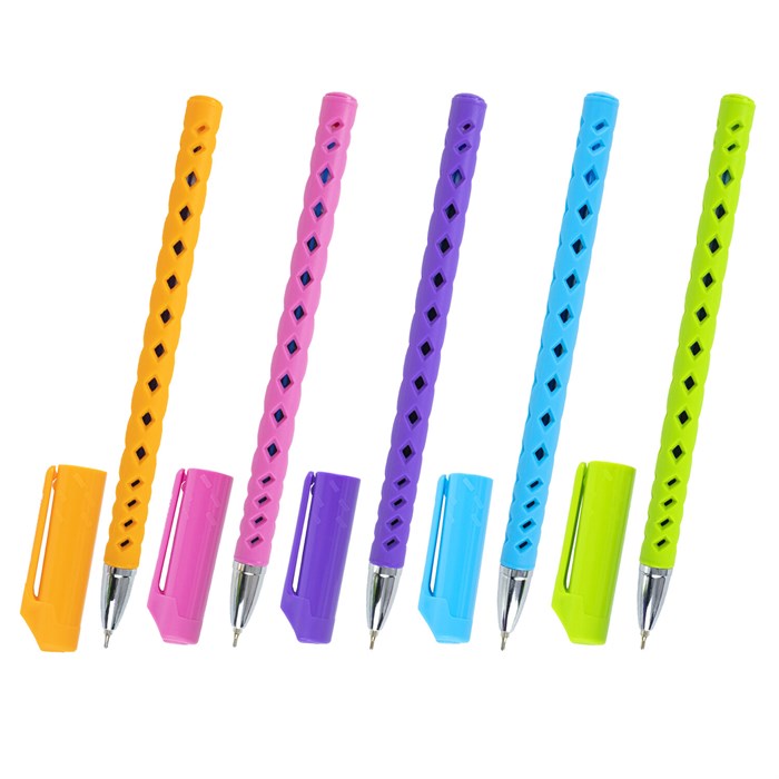 Ручка шариковая масляная BRAUBERG Orient Color, СИНЯЯ, корпус ассорти, В ДИСПЛЕЕ, игольчатый узел 0,7 мм, линия письма 0,35 мм, 143001 143001