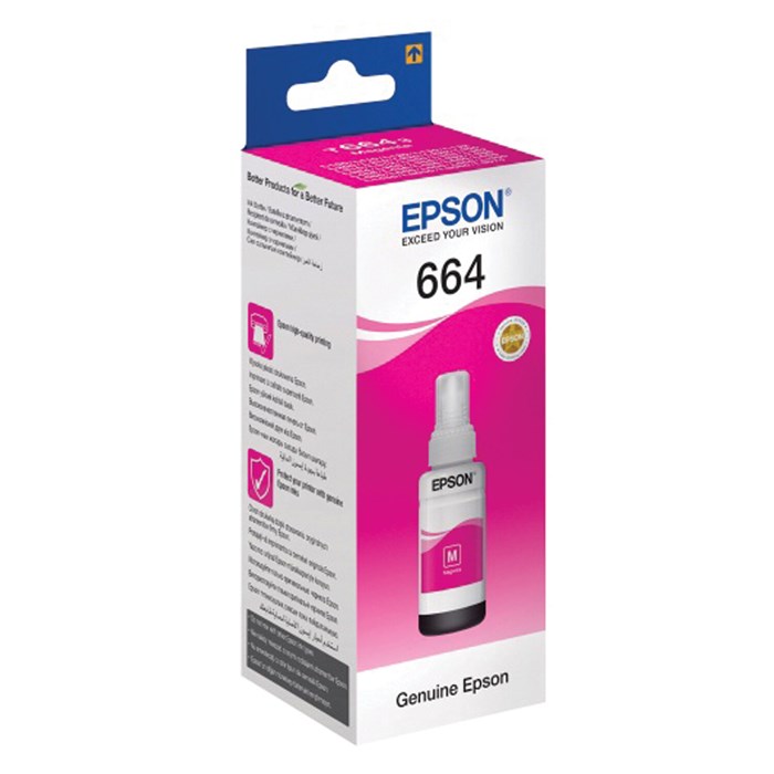 Чернила EPSON 664 (T6643) для СНПЧ Epson L100/L110/L200/L210/L300/L456/L550, пурпурные, ОРИГИНАЛЬНЫЕ, C13T66434A/398 360974 - фото 123518