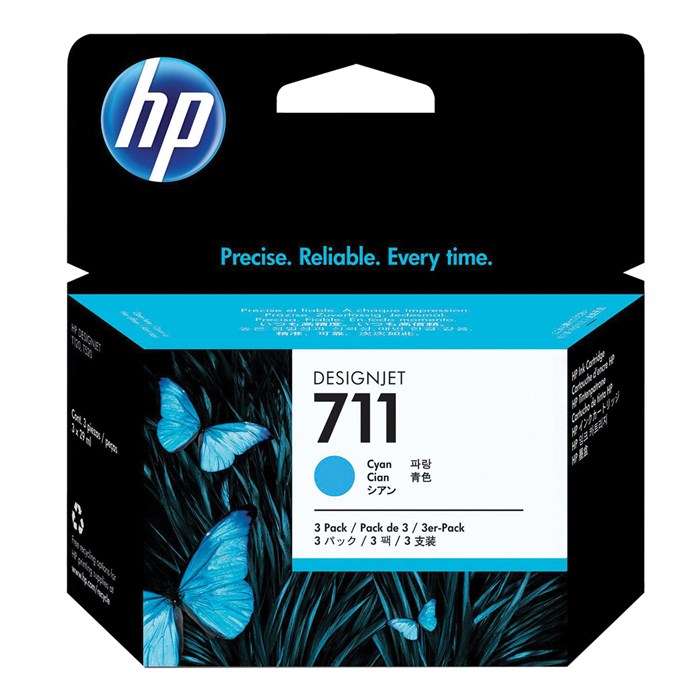Картридж струйный для плоттера HP (CZ134A) Designjet T120/520, №711, голубой, комплект 3 шт. х 29 мл, оригинальный 361315 - фото 123603