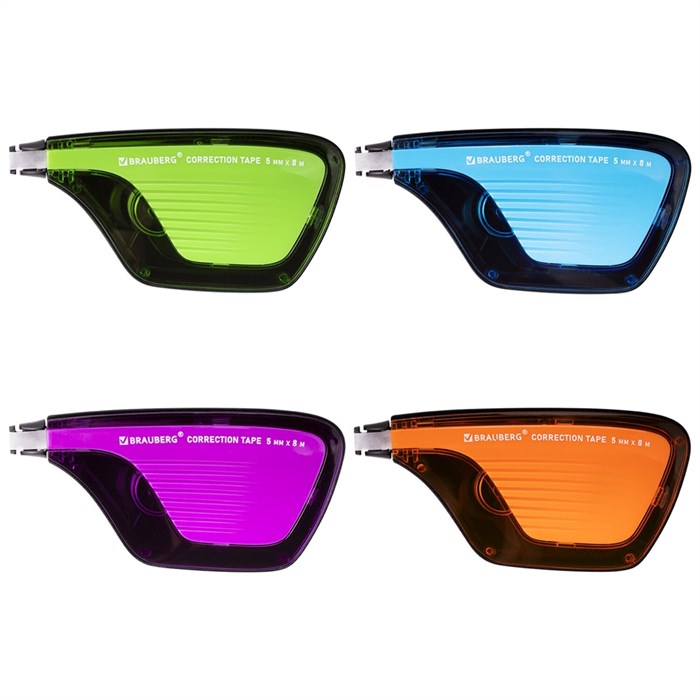 Корректирующая лента BRAUBERG ULTRA COLOR, 5 мм х 8 м, корпус ассорти, дисплей, 229065 229065 - фото 13465