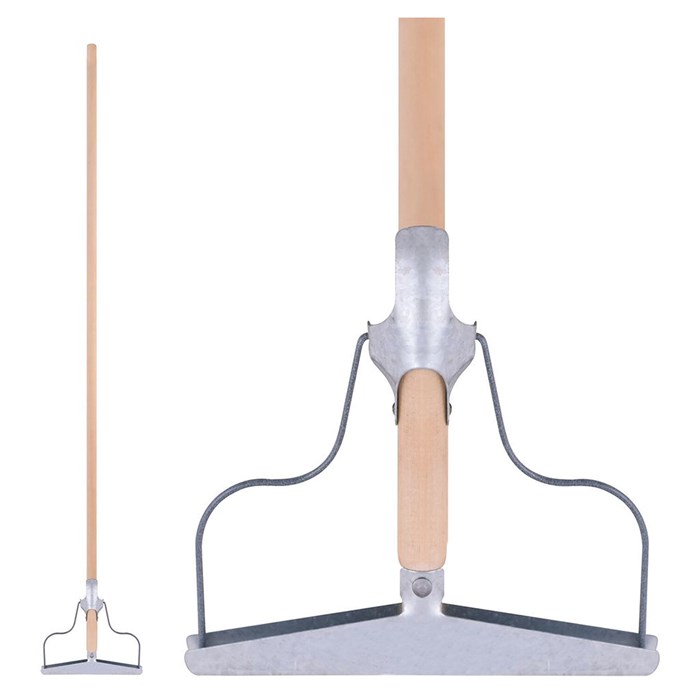 Швабра для пола с металлическим зажимом, деревянный черенок 120 см, рабочая часть 20 см, ШВА 094 606626 - фото 140699