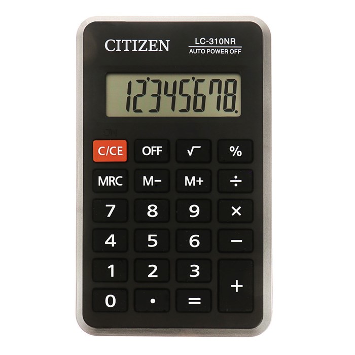 Калькулятор карманный CITIZEN LC310NR (114х69 мм), 8 разрядов, питание от батарейки, LC-310NR 250345 - фото 142707