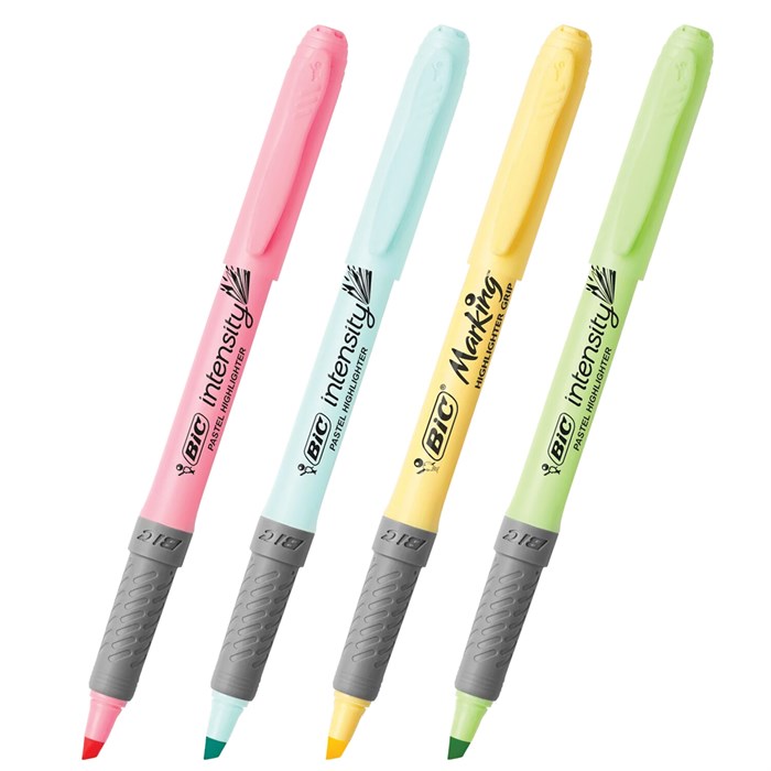 Набор текстовыделителей BIC "Grip Pastel" 4 шт., АССОРТИ, линия 1,6-4 мм, 964859 152606 - фото 156338