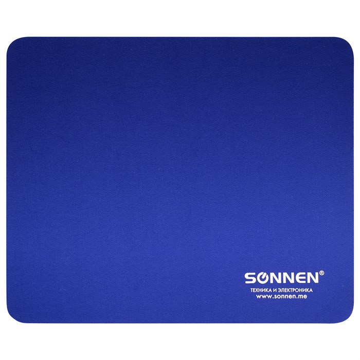 Коврик для мыши SONNEN "BLUE", резина + ткань, 220х180х3 мм, 513308 513308 - фото 159353