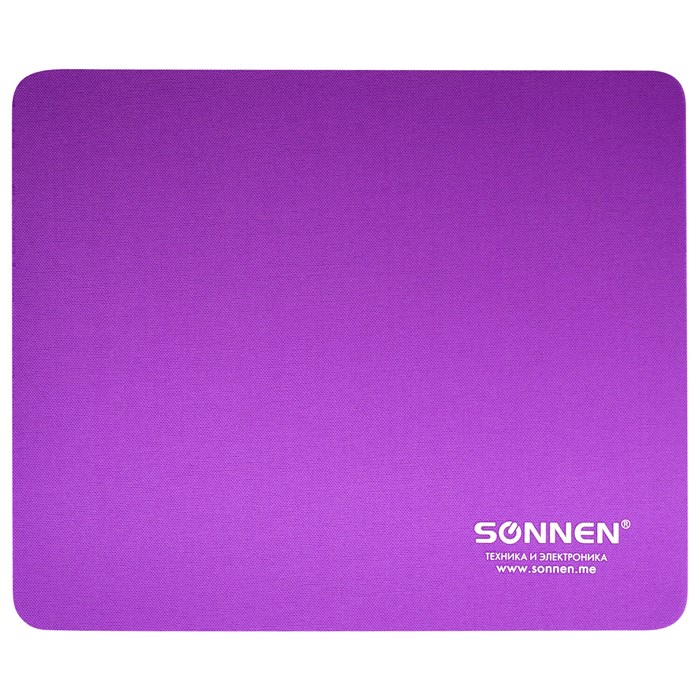 Коврик для мыши SONNEN "PURPLE", резина + ткань, 220х180х3 мм, 513307 513307 - фото 159375