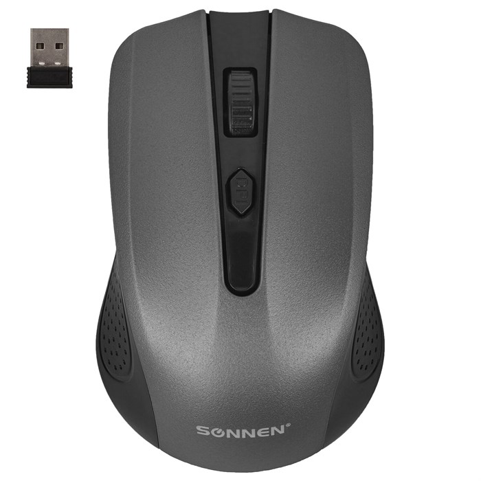 Мышь беспроводная SONNEN V99, USB, 1000/1200/1600 dpi, 4 кнопки, оптическая, серая, 513528 513528 - фото 159626