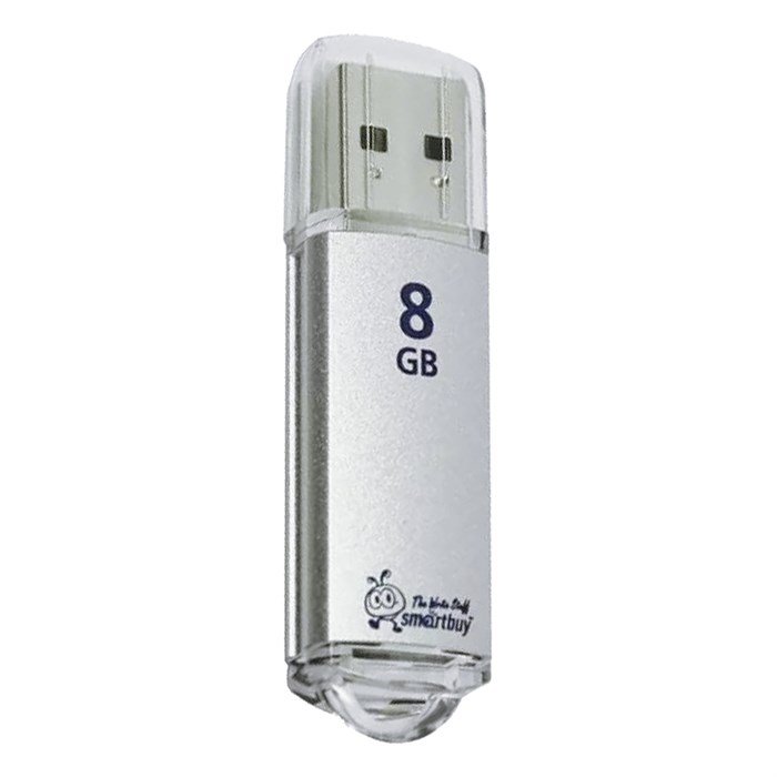 Флеш-диск 8 GB, SMARTBUY V-Cut, USB 2.0, металлический корпус, серебристый, SB8GBVC-S 512183 - фото 161790