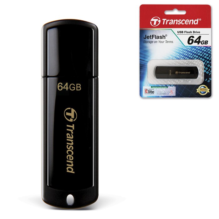 Флеш-диск 64 GB, TRANSCEND Jet Flash 350, USB 2.0, черный, TS64GJF350 510970 - фото 162274