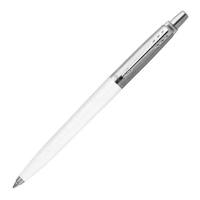 Ручка шариковая PARKER "Jotter Plastic CT", корпус белый, детали из нержавеющей стали, синяя, R0032930 143199 - фото 171264