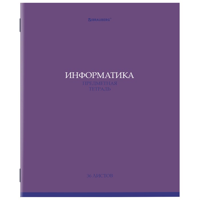 Тетрадь предметная КОЛОР 36л, обложка мелованная бумага, ИНФОРМАТИКА, клетка, BRAUBERG, 405075 405075 - фото 182450