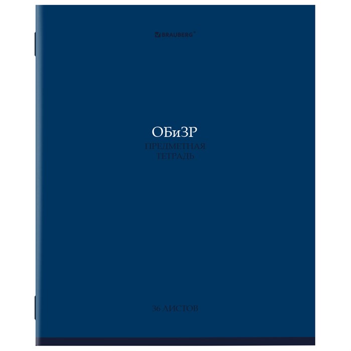 Тетрадь предметная КОЛОР 36л, обложка мелованная бумага, ОБиЗР, клетка, BRAUBERG, 405081 405081 - фото 182465