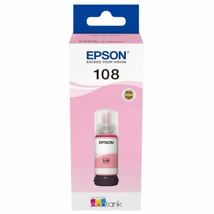 Чернила EPSON 108 (C13T09C64A) для СНПЧ EPSON L8050 /L8100 /L18050, светло-пурпурные, ОРИГИНАЛЬНЫЕ 364536 - фото 196429