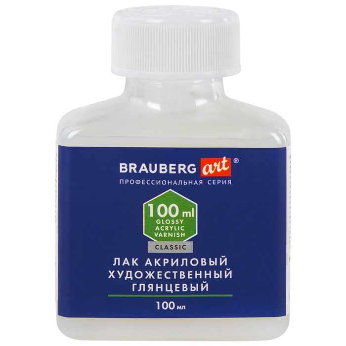 Лак акриловый глянцевый художественный, в бутылке, 100 мл, BRAUBERG ART CLASSIC, 192350 192350 - фото 199289