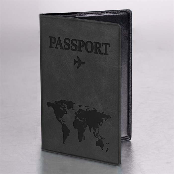 Обложка для паспорта "Passport Map", мягкая экокожа, графитовая, STAFF, 238875 238875 - фото 208218