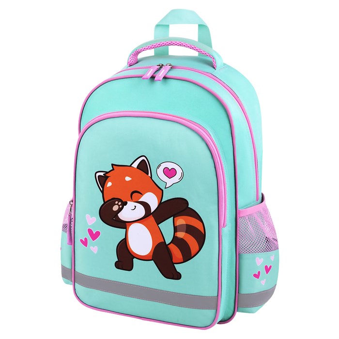 Рюкзак ПИФАГОР SCHOOL, 1 отделение, 3 кармана, "Red panda", 38x28х14 см, 272083 272083 - фото 221462