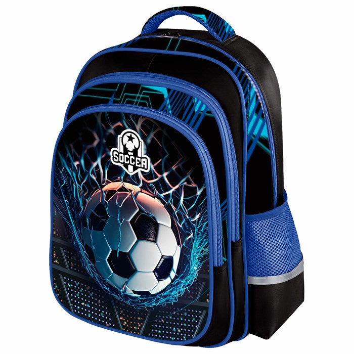 Рюкзак BRAUBERG KIDS FLOSSY, 2 отделения, 3 кармана, "Soccer Club", 3D-панель, 40х28х18 см, 273181 273181 - фото 221785