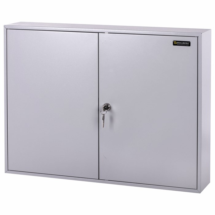 Шкафчик (Ключница) на 300 ключей BRAUBERG, 730х550х140 мм, с замком, +300 брелоков, серый, 290341 290341 - фото 232458