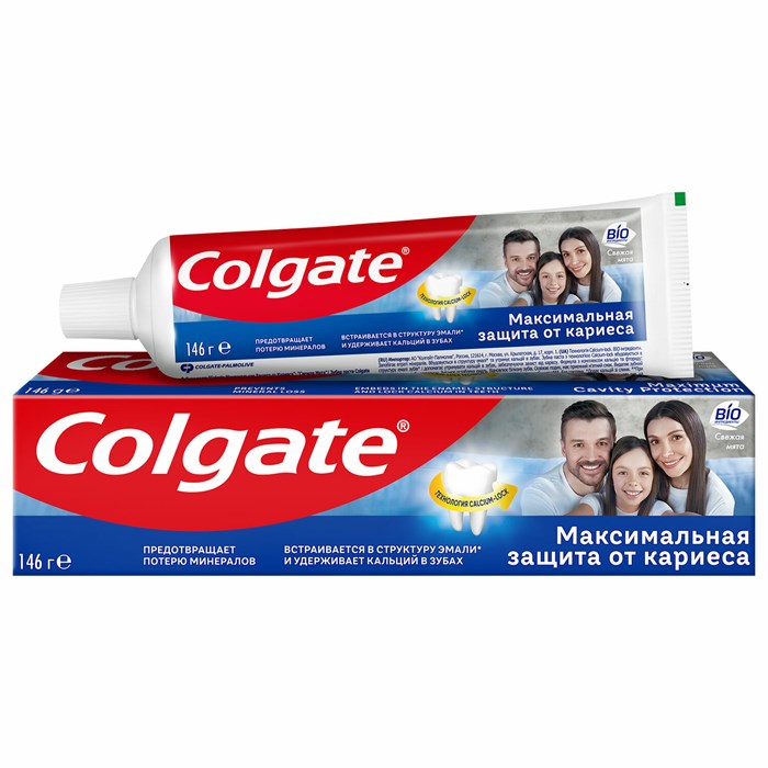 Зубная паста 100 мл COLGATE "Свежая мята", защита от кариеса, с фторидом и кальцием, 7891024149102 609060 - фото 237477