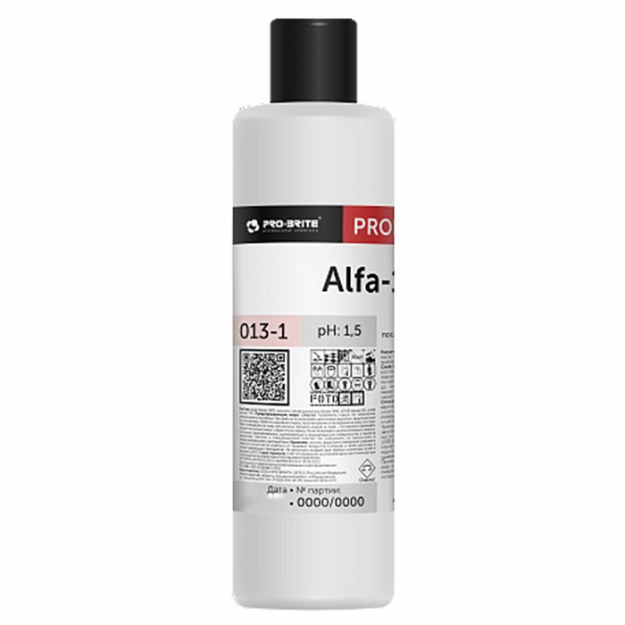 Средство для уборки после строительства, 1 л, PRO-BRITE ALFA-19, кислотное, концентрат, 013-1 609527 - фото 242813