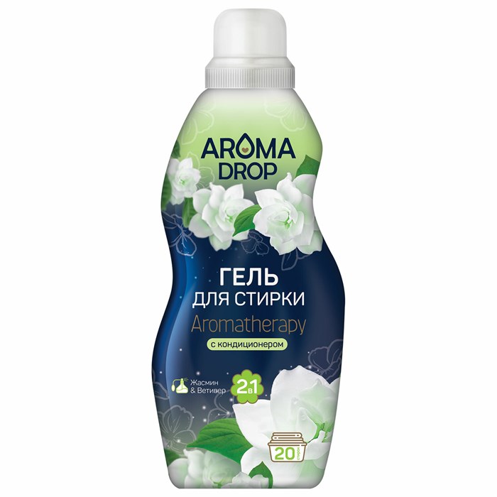 Гель для стирки 2 в 1, 1000 г, AROMA DROP "Жасмин и ветивер", 25291 701231 - фото 243826