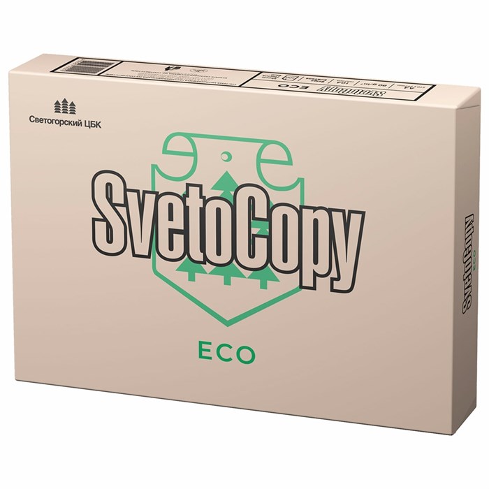 Бумага офисная А4, 80 г/м2, 500 л., SVETOCOPY ECO, белизна 60% 114324 - фото 24382