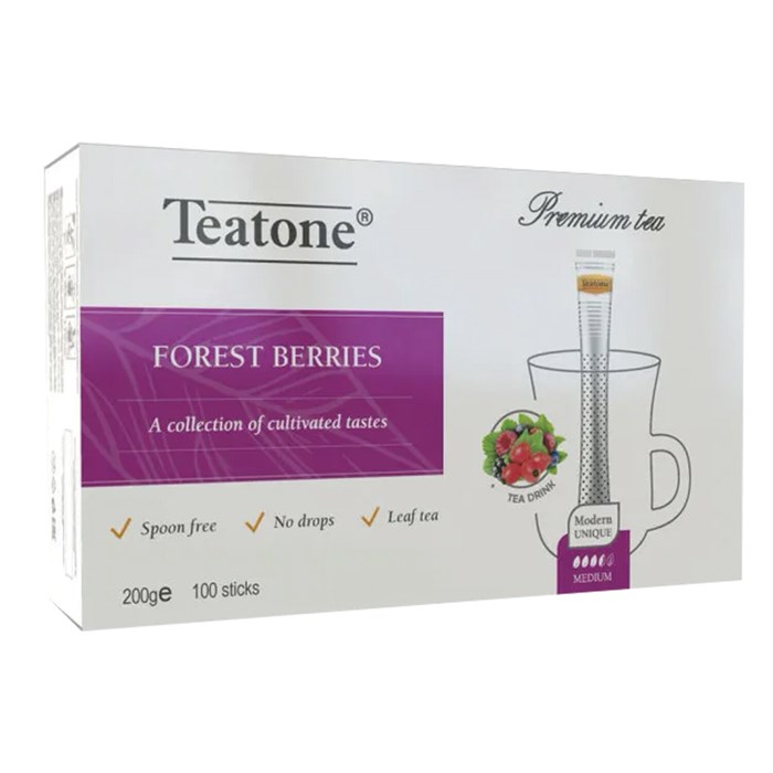 Чай TEATONE фруктовый со вкусом лесных ягод, 100 стиков по 2 г, 1257 622808 - фото 247120