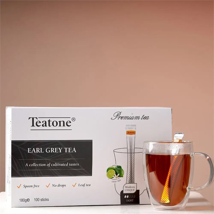 Чай TEATONE черный с ароматом бергамота, 100 стиков по 1,8 г, 64 622805 - фото 247130