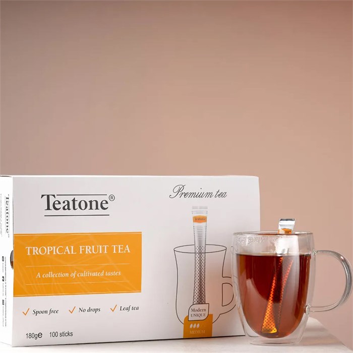 Чай TEATONE черный с ароматом тропических фруктов, 100 стиков по 1,8 г, 1247 622807 - фото 247133