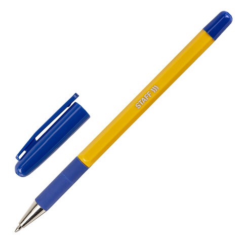 Ручка шариковая с грипом STAFF Basic BP-14 Orange, СИНЯЯ, узел 0,7 мм, линия письма 0,35 мм, 143747 143747 - фото 269648