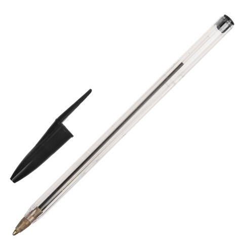 Ручка шариковая STAFF Basic Budget BP-02, письмо 500 м, ЧЕРНАЯ, длина корпуса 13,5 см, линия письма 0,5 мм, 143759 143759 - фото 269658