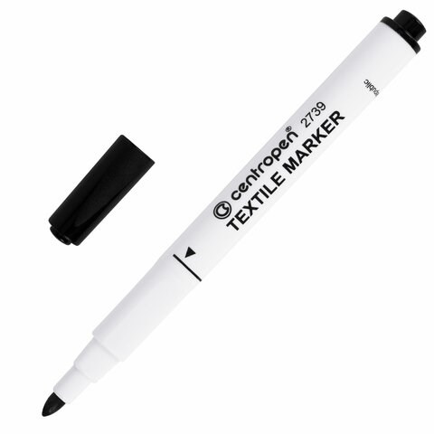 Маркер для ткани ЧЕРНЫЙ CENTROPEN Textile Marker, круглый наконечник, 1,8 мм, 2739 151102 - фото 270063