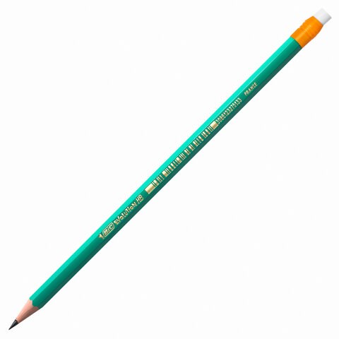 Карандаш чернографитный BIC, 1 шт., Evolution, HB, с ластиком, корпус зеленый, 8803323 180094 - фото 270584