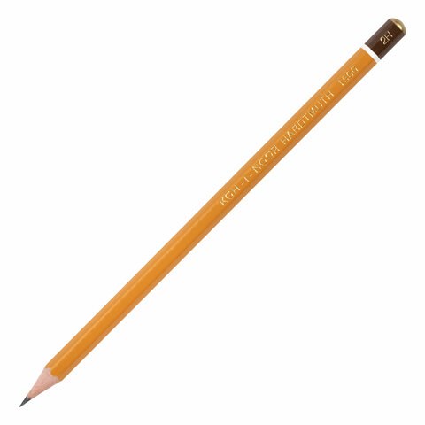 Карандаш чернографитный KOH-I-NOOR 1500, 1 шт., 2H, корпус желтый, заточенный 180475 - фото 270613