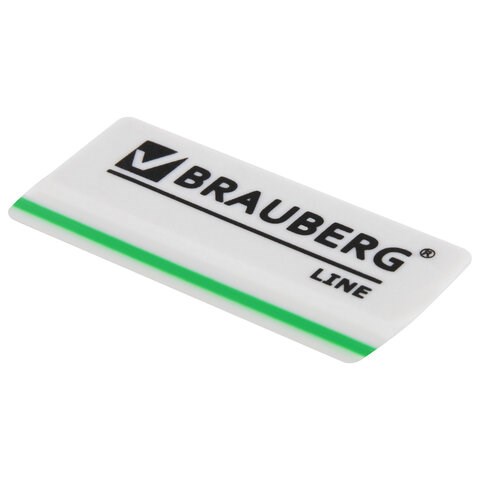 Ластик BRAUBERG "Partner", 57х18х8мм, трёхслойная, цвет белый, в карт. дисплее 221036 - фото 271942
