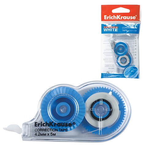 Корректирующая лента ERICH KRAUSE Techno White Mini, 4,2 мм х 5 м, упаковка с европодвесом, 21885 222297 - фото 272061