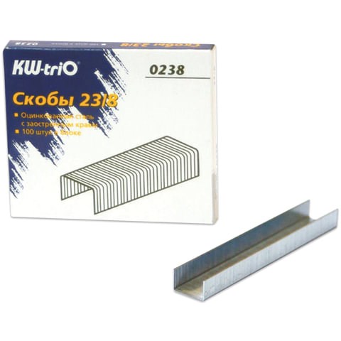 Скобы для степлера №23/8, 1000 штук, KW-trio, от 10 до 50 листов, 0238, -0238 225134 - фото 272323