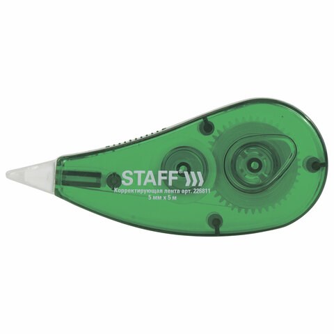 Корректирующая лента STAFF EVERYDAY, 5 мм х 5 м, корпус зеленый, блистер, 226811 226811 - фото 272490