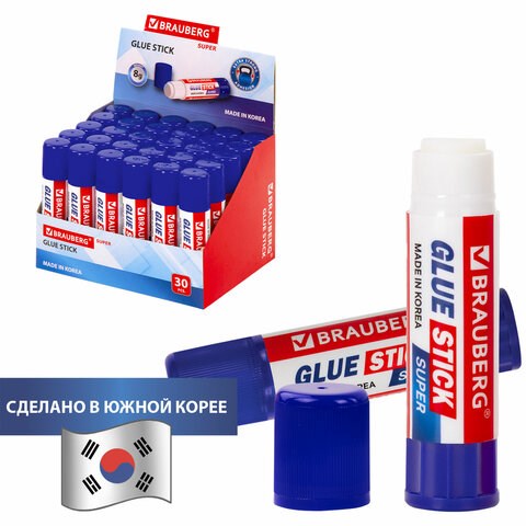 Клей-карандаш BRAUBERG SUPER, 8 г, ЮЖНАЯ КОРЕЯ, 229540 229540 - фото 272894
