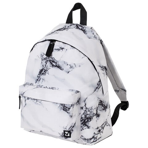 Рюкзак BRAUBERG СИТИ-ФОРМАТ универсальный, "White marble", бело-черный, 41х32х14 см, 229886 229886 - фото 272991