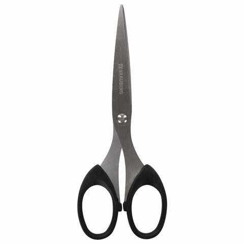 Ножницы BRAUBERG Classic, 160 мм, черные, классической формы, 2-х сторонняя заточка, 230933 230933 - фото 273049