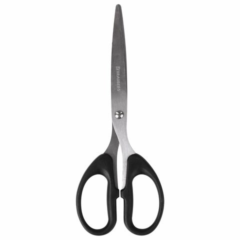 Ножницы BRAUBERG Classic, 185 мм, чёрные, классической формы, 2-х сторонняя заточка, 230934 230934 - фото 273050
