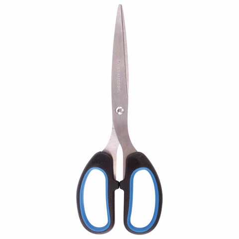 Ножницы BRAUBERG Classic+, 205 мм, черно-синие, классической формы, резиновые вставки, 236449 236449 - фото 273372