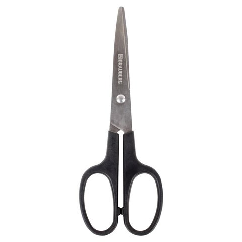 Ножницы BRAUBERG Standard 160 мм, черные, классической формы, 2-х сторонняя заточка, 237095 237095 - фото 273475