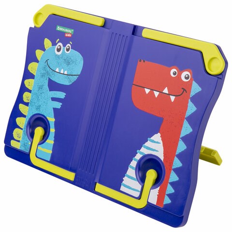 Подставка для книг и учебников BRAUBERG KIDS "Dinosaurs", регулируемый угол наклона, ABS-пластик, 238060 238060 - фото 273793