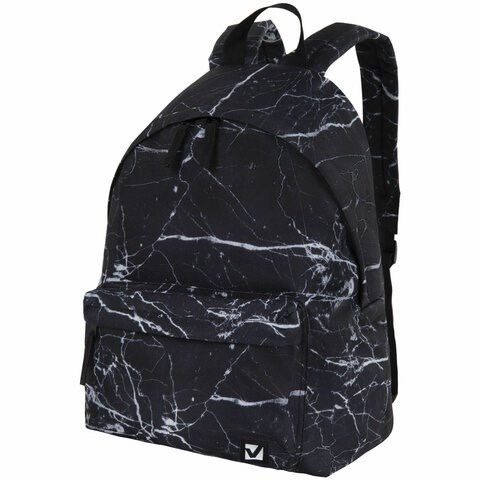 Рюкзак BRAUBERG СИТИ-ФОРМАТ универсальный, "Black marble", черный, 41х32х14 см, 270790 270790 - фото 274273
