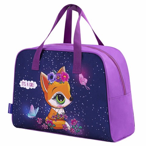 Сумка для занятий BRAUBERG с ручками, 35x25x15 см, "Little fox", 271591 271591 - фото 274480