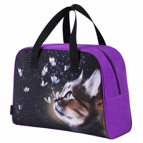 Сумка для занятий BRAUBERG с ручками, 35x25x15 см, "Dream cat", 271592 271592 - фото 274481