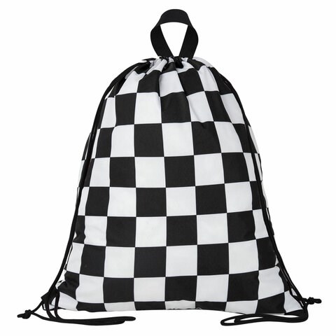 Мешок для обуви BRAUBERG большой удобный с ручкой, 51х41 см, "Black and white", 271595 271595 - фото 274482